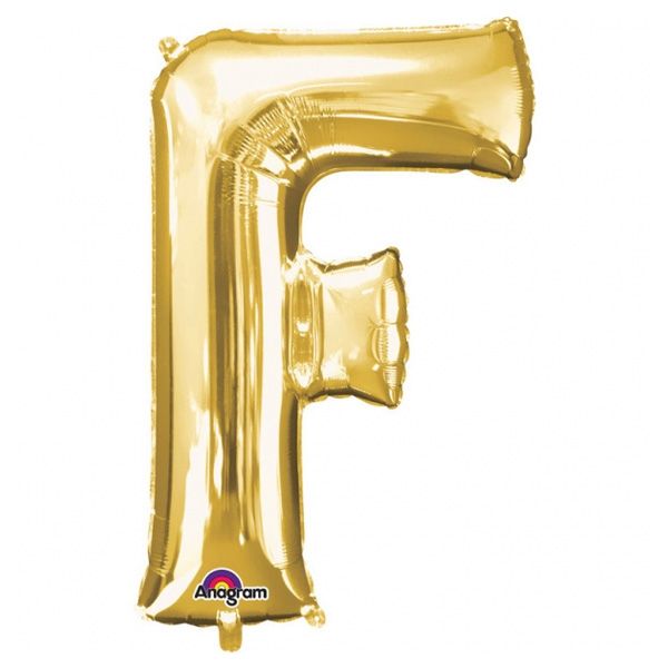 Folienballon Buchstabe "F" - Gold, 53 x 81 cm