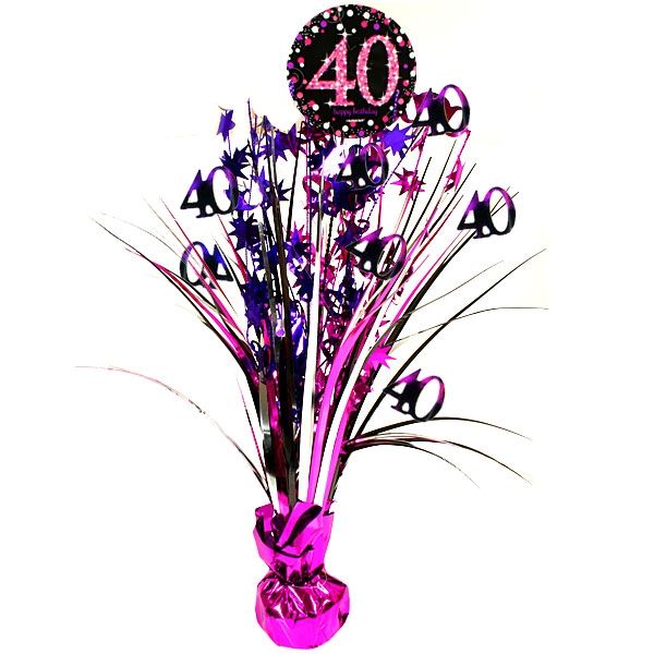 Kaskade Metallic 40. Geburtstag, pink 46 cm, Folie