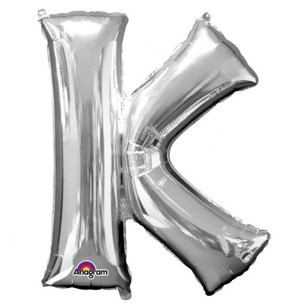 Folienballon Buchstabe "K" - Silber für personalisierte Ballondeko, 83cm