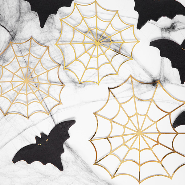 Deko-Spinnennetze im 3er Pack, Tischdeko zu Halloween