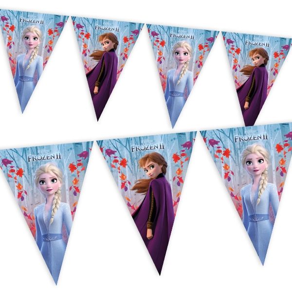 Frozen 2 - Wimpelkette, 1 Stk, mit Anna und Elsa, 2,3m
