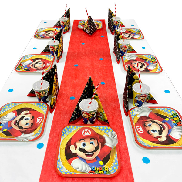 Super Mario Tischdeko Set bis 8 Gäste, 56-teilig