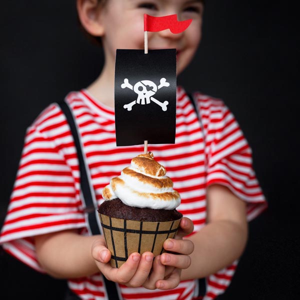 Piraten Muffindekoset, 18-teilig für 6 Muffins oder Cupcakes
