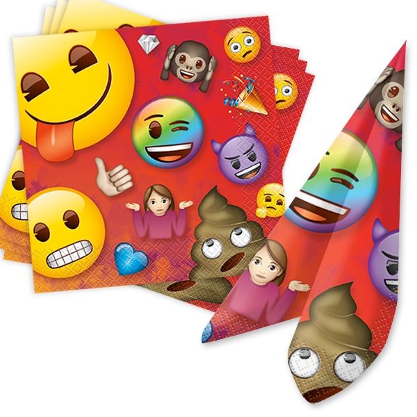 Emoji Rainbow Fun Servietten, 16 Stk, 33x33cm
