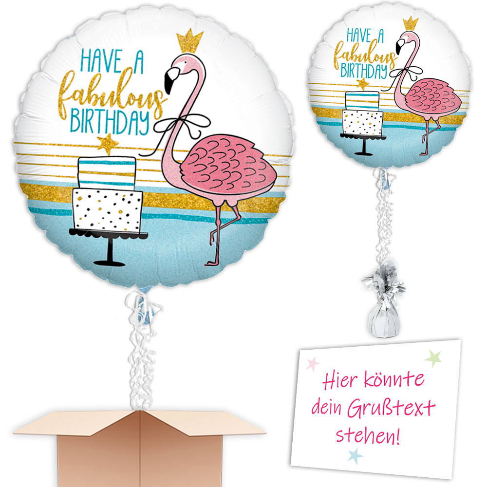 Happy Birthday Flamingo, Geburtstagsüberraschung im Karton