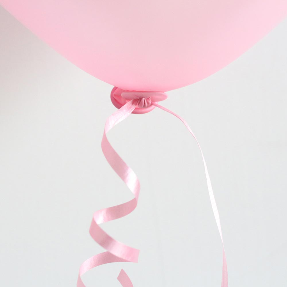 Ballonbänder mit Schnellverschluss, 100er Pack, rosa