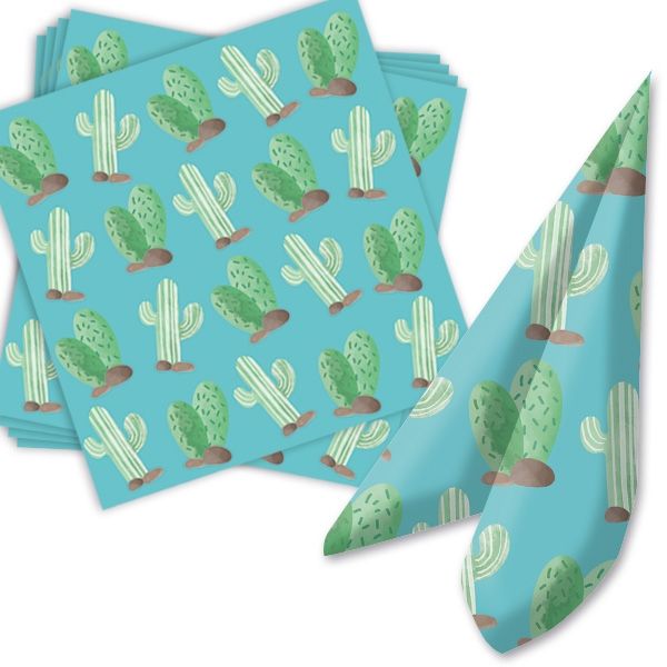 Kaktus Servietten, 20 Stk., 33x33cm, 2-lagige Papierservietten für Kinder