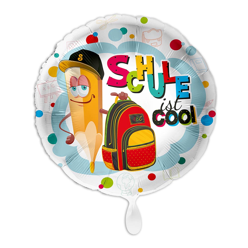 "Schule ist cool", runder Heliumballon Ø 34 cm
