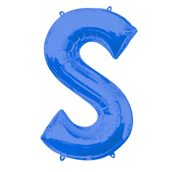 Folienballon Buchstabe "S" in Blau für personifizierte Deko, 88 × 53 cm