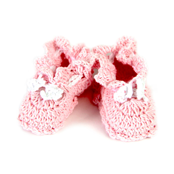 Babyschühchen in Rosa aus Baumwolle, 1 Paar, 6cm x 3cm x 2,5cm