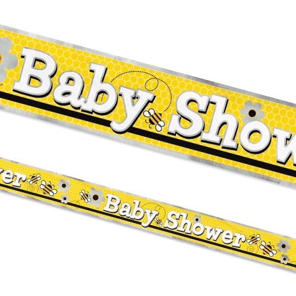 Banner Baby Shower Biene 3,6m Glanzfolie