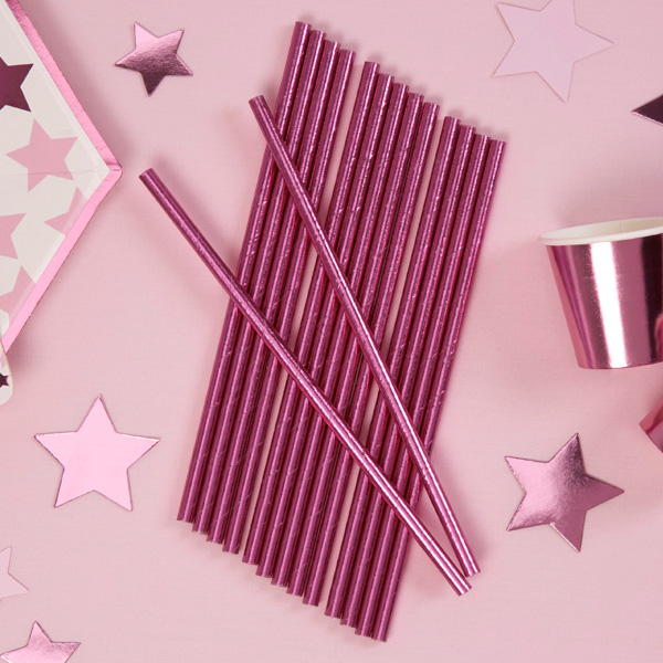 Pink Star Party Deko-Set Mädchen bis 8 Gäste, Tischdeko Pink Star Party Deko-Set Mädchen bis 8 Gäste, Tischdeko