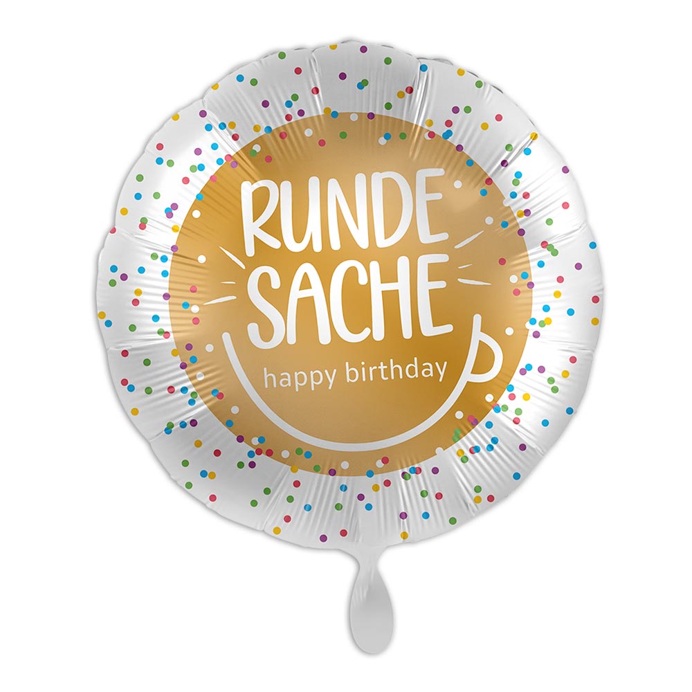 Ballongruß "Runde Sache - Happy Birthday", Ø 35cm
