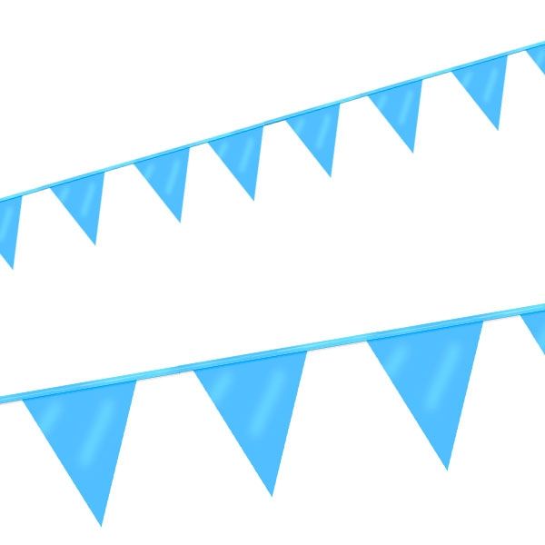 Mini Wimpelkette in Blau mit 12&nbsp;Wimpeln aus Folie, 3m lang