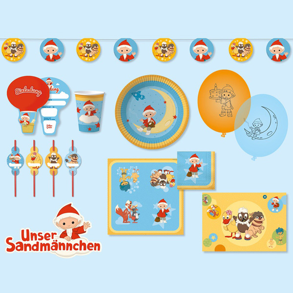 Unser Sandmännchen Partyset für 8 Kids, 69-teilig