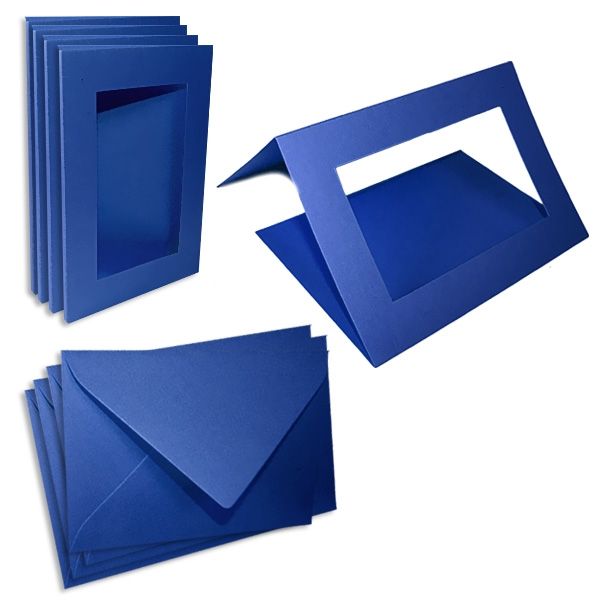 Passepartoutkarten königsblau, 5er Pack mit passenden Umschlägen