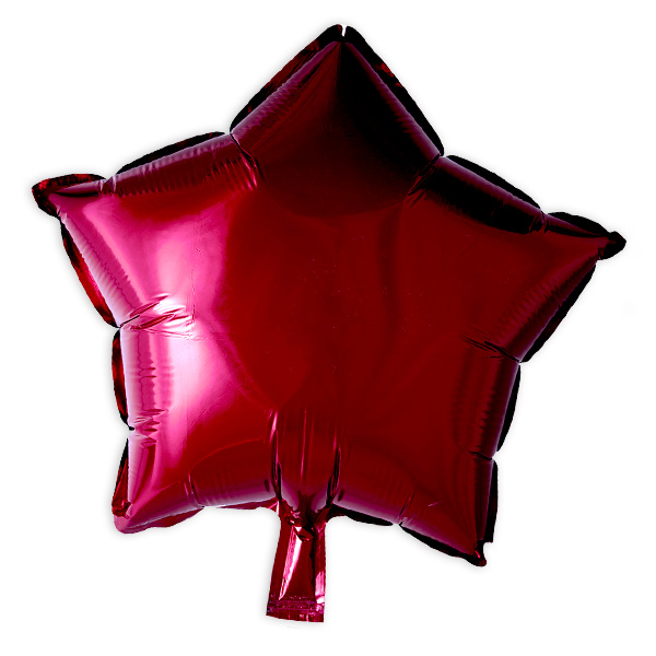 Folieballon Stern in burgunder, 38cm, lose