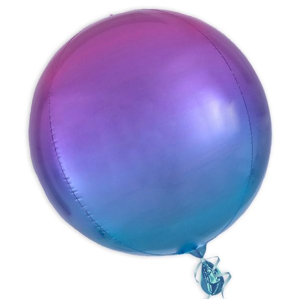 "Orbz" Folienballon in Rot-Blau, kugelrund, Ø 38cm