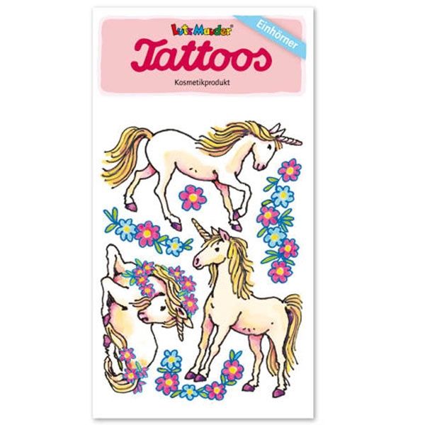 Tattoos Einhorn 1 Karte, 10,5x5,6cm