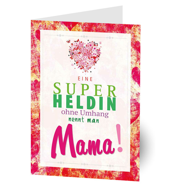 Grußkarte zum Muttertag "Superheldin Mama" inkl. Umschlag