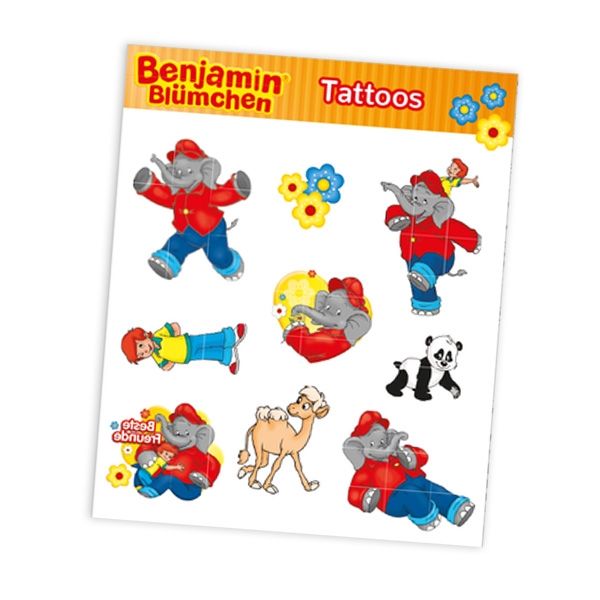 Tattoobogen "Benjamin Blümchen" mit 9 Tattoos