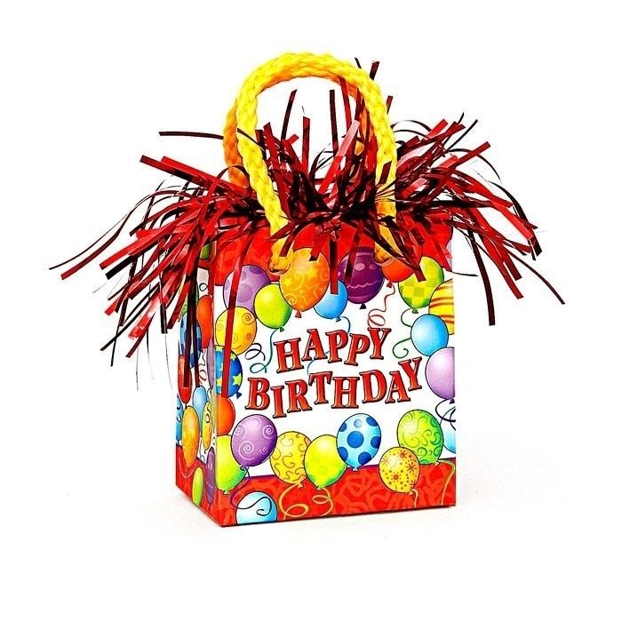 Ballongewicht HappyBirthday,farbenfrohes Ballonanhängsel 8,5 cm,162g