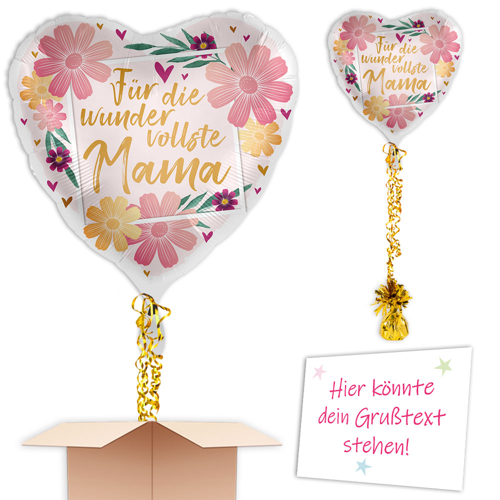Für die wundervollste Mama Zum Muttertag oder Geburtstag mit Helium