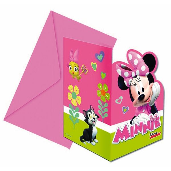 Einladungskarten, Minnie Helper 6er Pack, inkl. Umschläge