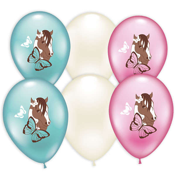 Anmutiges Pferd, Ballons im 6er Pack