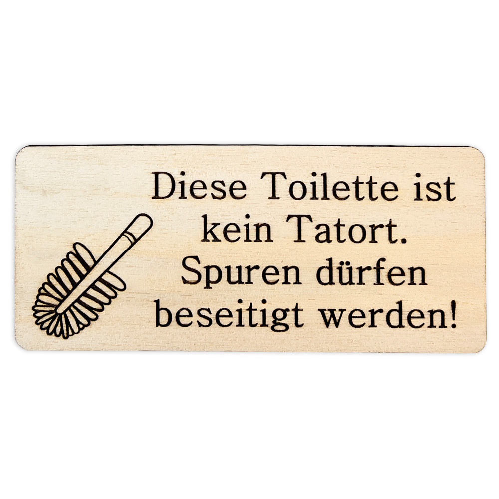 Humorvolles Toiletten Schild "Tatort", Badezimmer Deko aus Holz