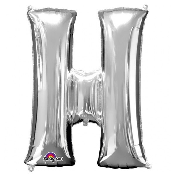 Folienballon Buchstabe "H" - Silber, 66cm x 81cm