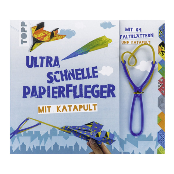 Papierflieger-Bastelbuch mit Katapult und 64 Faltblättern