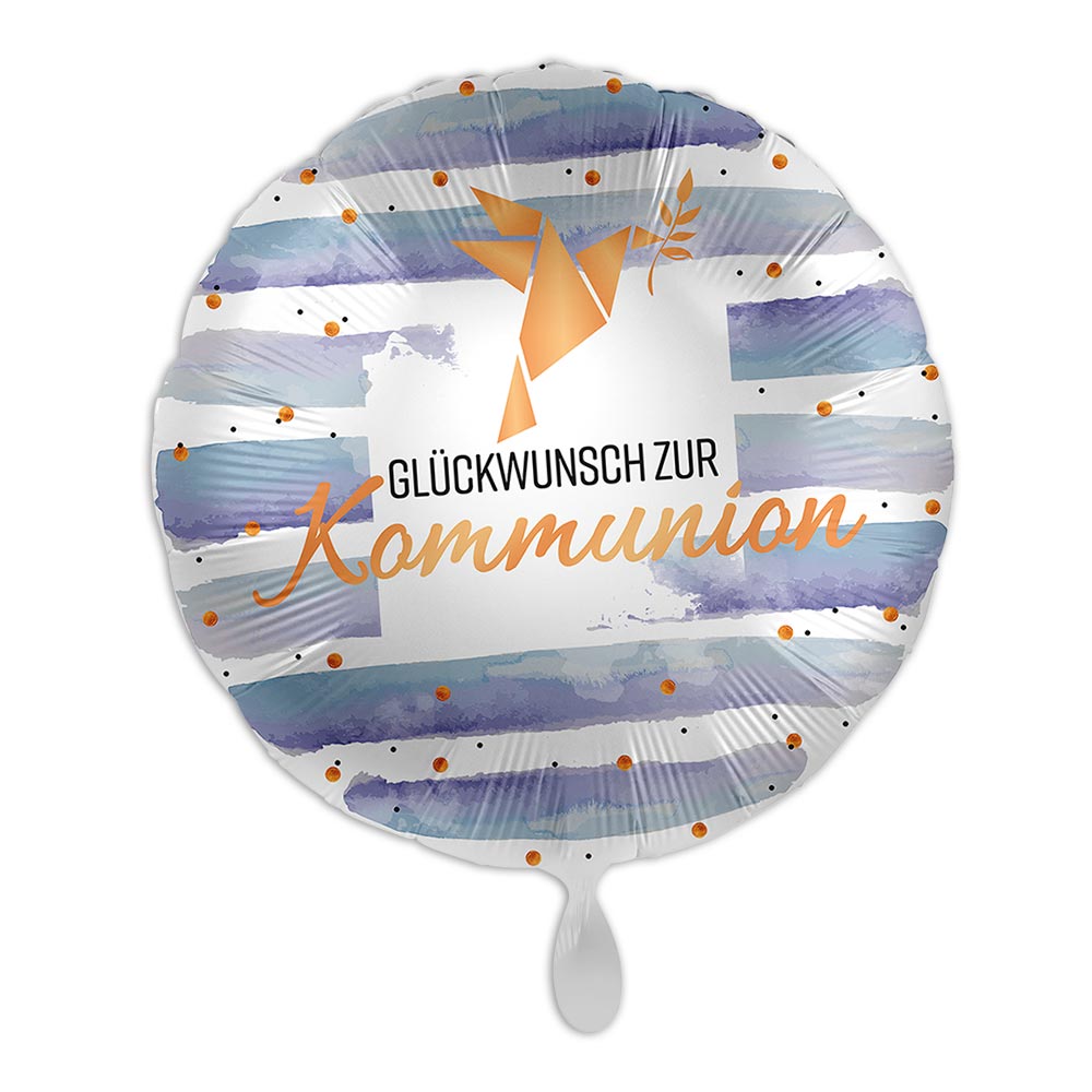 "Glückwunsch zur Kommunion", Folienballon rund Ø 34 cm