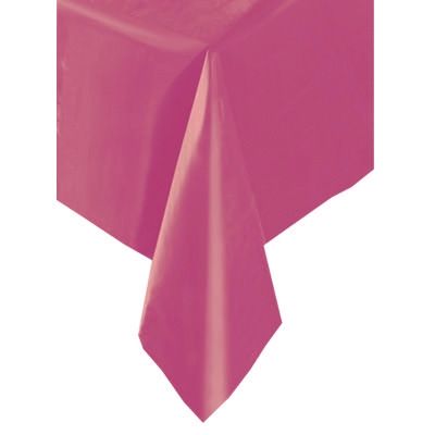 pinkfarbene Geburtstagstischdecke aus Folie, 137x274cm, einfarbig