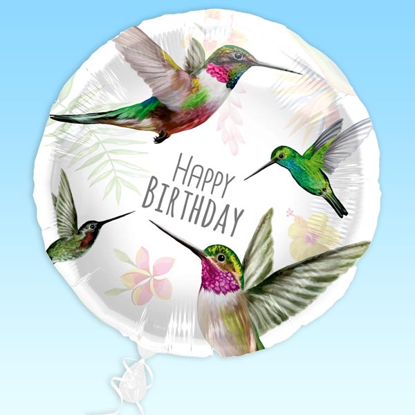 Kolibris Ballon mit Helium "Happy Birthday" überbringen lassen