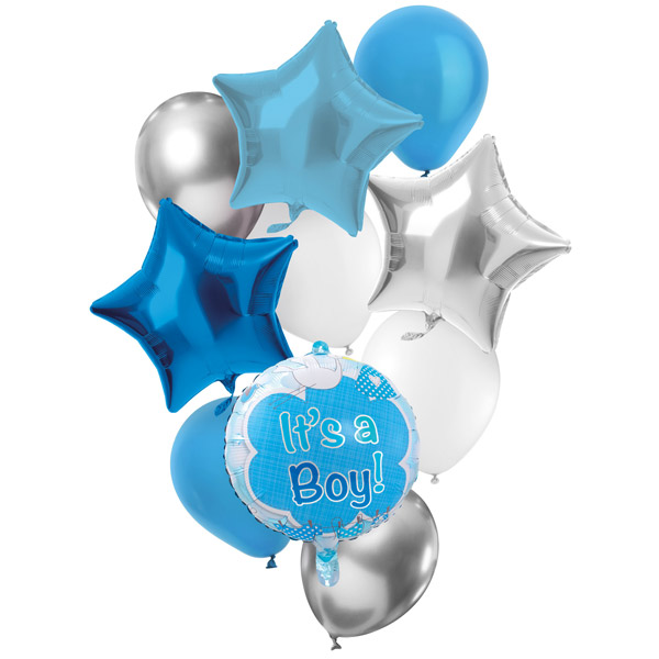 Ballonset "It's a Boy!" mit Folien- und Latexballons, 10-teilig