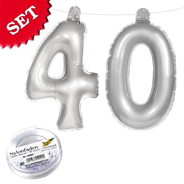 Infletter als 40 in Silber für 40. Geburtstag oder 40. Hochzeitstag