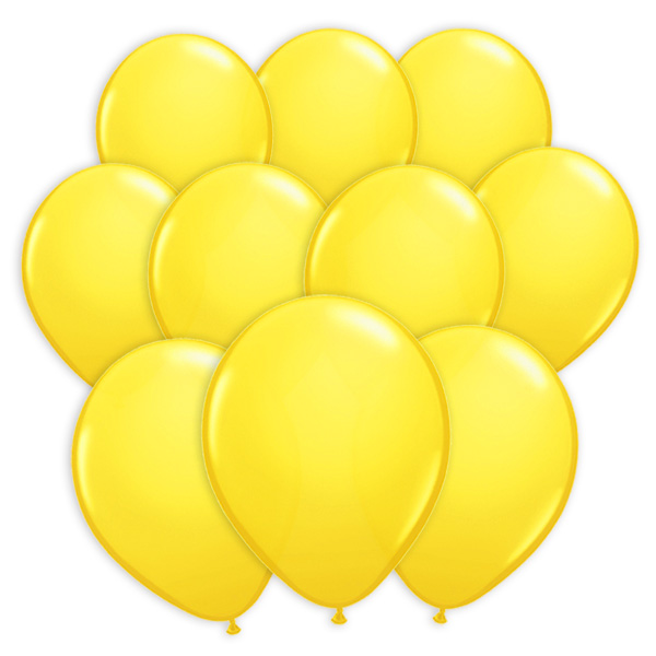 100 Luftballons in Gelb für Ballonspiele und Ballon-Partydeko