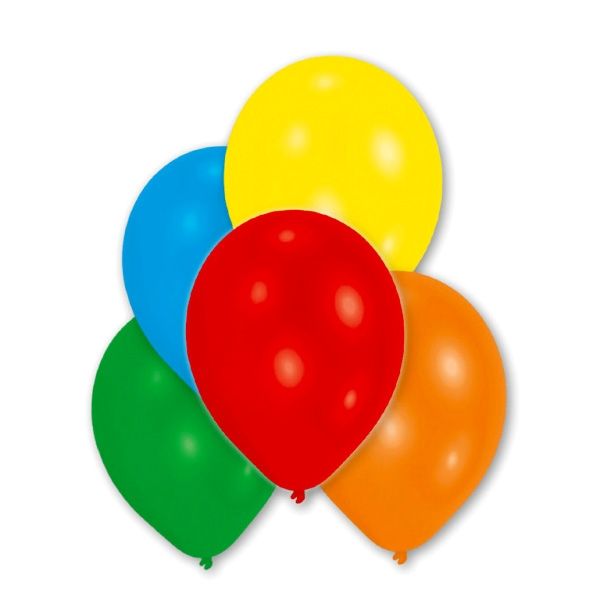 Einfarbige Luftballons im 10er Pack, bunte Mischung aus Latexballons