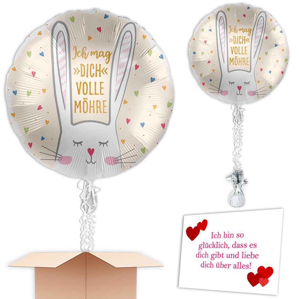 "Ich mag dich volle Möhre", Heliumballon als Liebes-Gruß