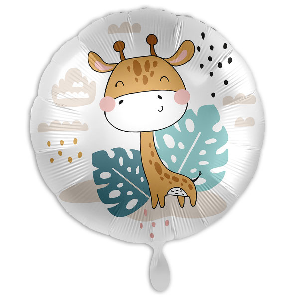 Runder Folienballon mit niedlichem Giraffen-Motiv, Ø 34cm