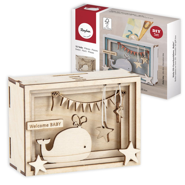 3D Geschenkbox, Baby, 11,5cm x 8,5cm