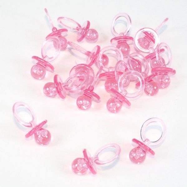 Streudeko Mini-Schnuller, Baby Shower Deko rosa, 18 Stück