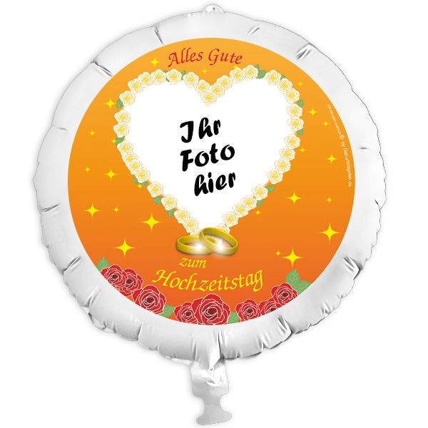 Geschenkballon mit Foto für Hochzeitstag