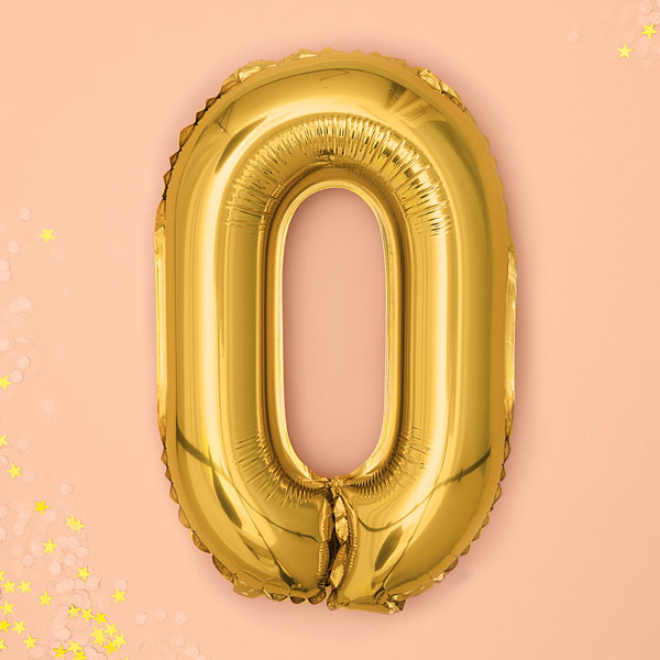 Buchstabenballon "O" in gold, 35cm hoch