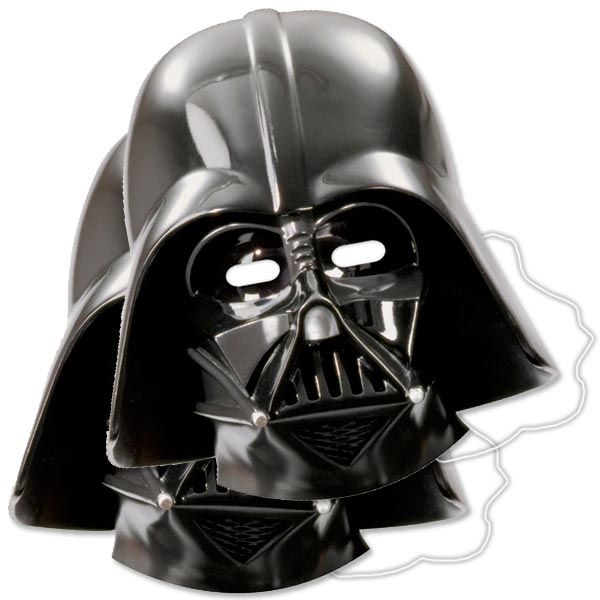 Darth Vader Partymasken, 6 Stück, eindrucksvolle Masken aus Pappe