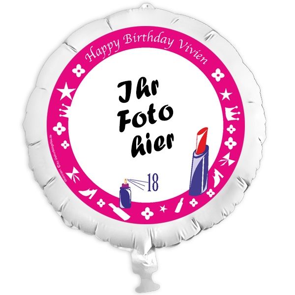 Geschenkballon mit Foto für Frauen-Geburtstag +Name