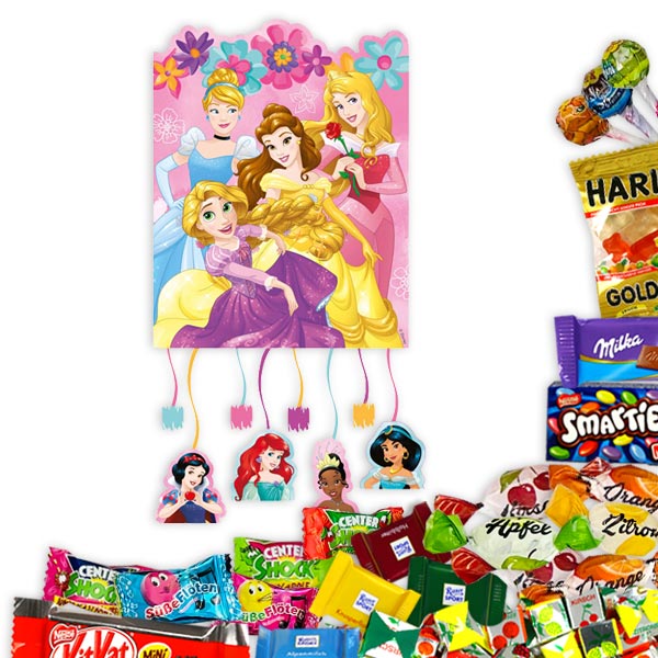 Pinata-Set Disney Prinzessinnen mit Süßigkeiten-Mix