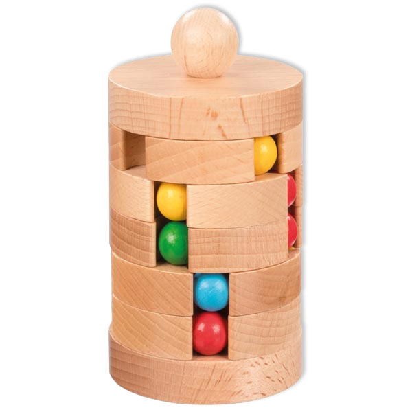 Kugelturm aus Holz, Geduldsspiel für Kinder