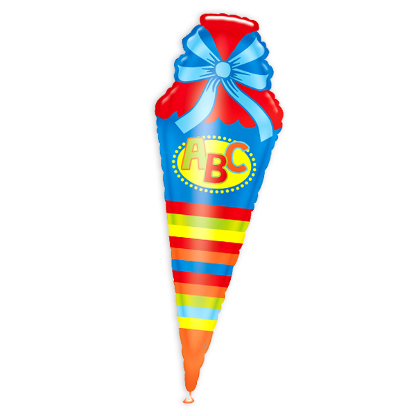 XXL Folienballon Schultüte ABC zur Schuleinführung 35cm x 111cm